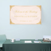  Roze Faux Gold Elegant Bruiloft Welkom Spandoek (Beurs)