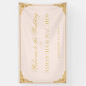  Roze Faux Gold Elegant Bruiloft Welkom Spandoek (Verticaal)