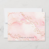  roze faux Gold Glitter Personal Stationery Bedankkaart (Voorkant)