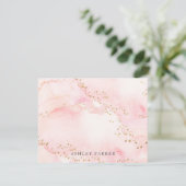  roze faux Gold Glitter Personal Stationery Bedankkaart (Staand voorkant)