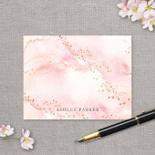  roze faux Gold Glitter Personal Stationery Bedankkaart