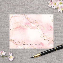  roze faux Gold Glitter Personal Stationery Bedankkaart