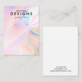 Roze Faux Holographic Trendy Earring Display Kaart Visitekaartje (Voorkant / Achterkant)