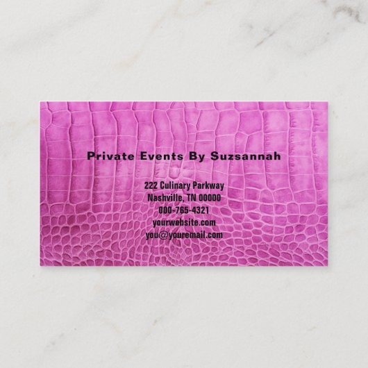 Roze Faux Leather Minimalist Custom Professional Visitekaartje (Achterkant)