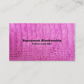 Roze Faux Leather Minimalist Custom Professional Visitekaartje (Voorkant)