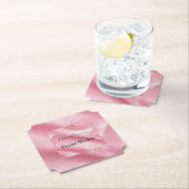 Roze Faux Leather Vrijgezellenfeest Kartonnen Onderzetters (Insitu)