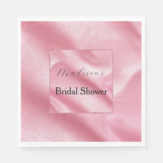 Roze Faux Leather Vrijgezellenfeest Servet (Voorkant)