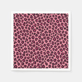 Roze Faux Leopard Huidpatroon Print Servet (Voorkant)