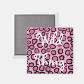 Roze faux-proefdruk Wilde dding Magneet (Voorkant / Achterkant)