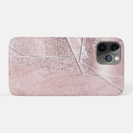 Roze Faux Shimmer look Crystal Glass Glam Case-Mate iPhone Case (Achterkant (horizontaal))