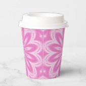 Roze faux-ventilatorontwerp papieren bekers (Rechts)