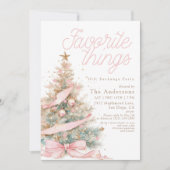 Roze Favoriete Dingen Cadeaubon Christmas Kaart (Voorkant)
