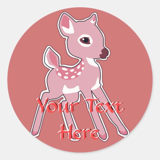 Roze Fawn Stickers (Voorkant)