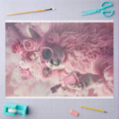 Roze Feathery Llama met Parfum Decoupage Tissuepapier (Craft)