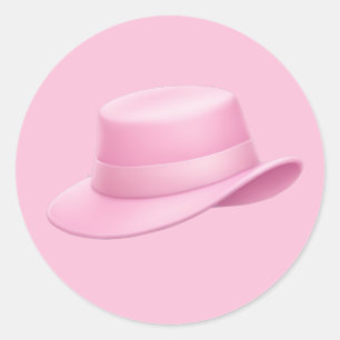 Roze Fedora Emoji - Ronde Sticker
