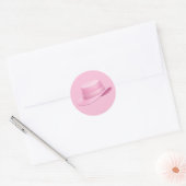 Roze Fedora Emoji - Ronde Sticker (Envelop)