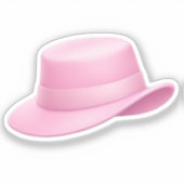 Roze Fedora Emoji - Sticker (Voorkant)