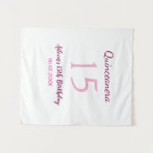 Roze fee 15e verjaardag eenvoudig moderne quincean wandkleed (Voorkant (horizontaal))