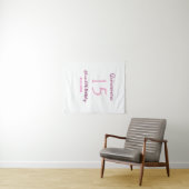 Roze fee 15e verjaardag eenvoudig moderne quincean wandkleed (In Situ (horizontaal))
