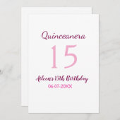 Roze fee 15e verjaardag eenvoudige moder quinceane feestdagenkaart (Voorkant / Achterkant)