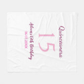 Roze fee 15e verjaardag eenvoudige moder quinceane fleece deken (Voorkant (Horizontaal))
