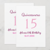Roze fee 15e verjaardag eenvoudige moder quinceane kaart (Voorkant / Achterkant)