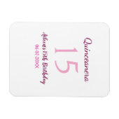 Roze fee 15e verjaardag eenvoudige moder quinceane magneet (Horizontaal)