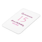 Roze fee 15e verjaardag eenvoudige moder quinceane magneet (Linkerzijde)