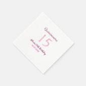 Roze fee 15e verjaardag eenvoudige moder quinceane servet (Hoek)