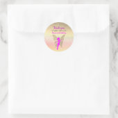 Roze Fee 1e Verjaardag Dank Je Ronde Sticker (Tas)