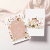 Roze Fee 1e Verjaardagsuitnodiging Kaart