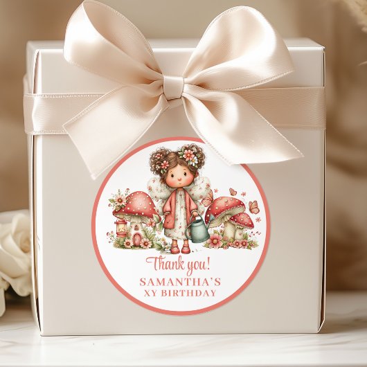 Roze Fee 2e Verjaardag Blos Bloemen Feest Labels