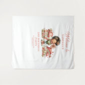Roze Fee 2e Verjaardag Blos Bloemen Slinger Wandkleed (Voorkant (horizontaal))