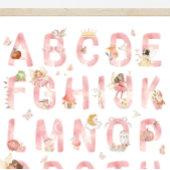 Roze Fee Alfabet ABC Poster Kinderkamer Decoratie