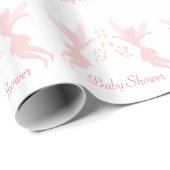 Roze Fee Baby Shower Cadeaupapier (Rol Hoek)