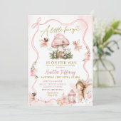 Roze Fee Baby Shower Uitnodiging (Staand voorkant)