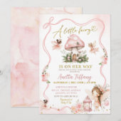 Roze Fee Baby Shower Uitnodiging (Voorkant / Achterkant)