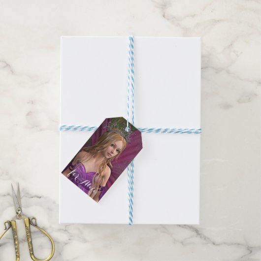 Roze fee cadeaulabel (Met Touw)