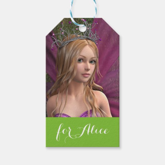 Roze Fee Cadeaulabel (Voorkant)