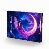 Roze fee halve maan gloed schattige magie fotoblokken (Rechts)