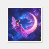 Roze fee halve maan gloed schattige magie servet (Voorkant)
