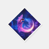 Roze fee halve maan gloed schattige magie servet (Hoek)