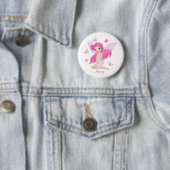 Roze Fee Illustratie Knop Ronde Button 5,7 Cm (In situ)
