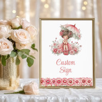 Roze Fee Meisje Whimsical Bloemige Verjaardag Cust