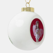 Roze Fee om Witte Oranment Keramische Bal Ornament (Links)