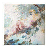 Roze Fee van de Vlinders Tegeltje (Voorkant)