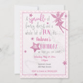 Roze Fee Verjaardag uitnodiging (Voorkant)