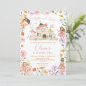 Roze Fee Verjaardag uitnodiging (Staand voorkant)