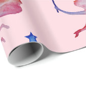 Roze Fee Watercolor Tekening Inpakpapier (Rol Hoek)