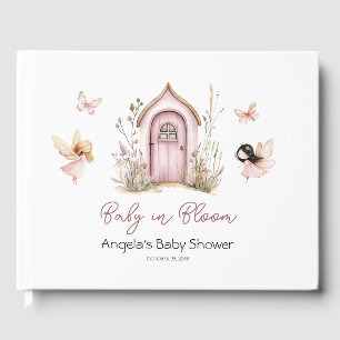 Roze feeën Baby in Bloom Butterfly Baby shower Gastenboek